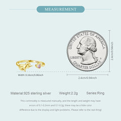 Sterling Silver Pet Cat Ring With Pink Heart Zirconia - PeticaDeals