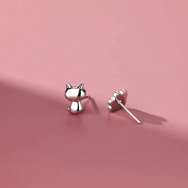 Sterling Silver Sweet Cat Paw Stud Earrings for Women - PeticaDeals