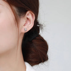 Sterling Silver Women's Fashion Sweet Cat Zirconia Animal Earrings for Women Girls Jewelry - PeticaDeals