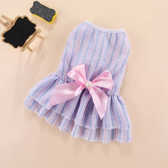Striped Cat Bow Skirt Cute Pet Dress for Cats - PeticaDeals