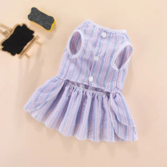 Striped Cat Bow Skirt Cute Pet Dress for Cats - PeticaDeals