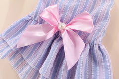 Striped Cat Bow Skirt Cute Pet Dress for Cats - PeticaDeals