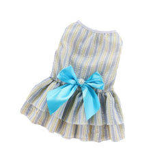 Striped Cat Bow Skirt Cute Pet Dress for Cats - PeticaDeals