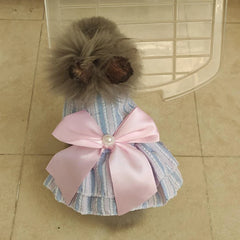 Striped Cat Bow Skirt Cute Pet Dress for Cats - PeticaDeals