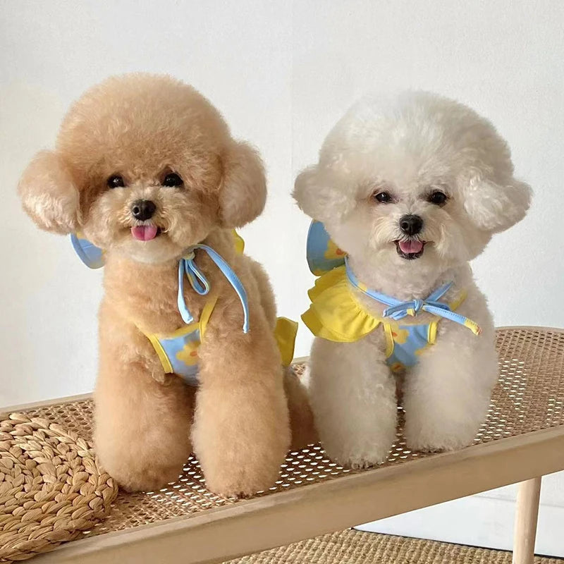 Summer Cute Puppy Dog Swimming Suit Hat Set for Small Dogs - PeticaDeals