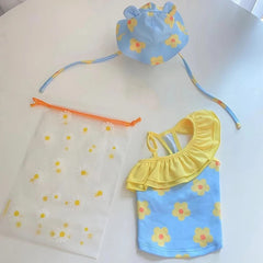 Summer Cute Puppy Dog Swimming Suit Hat Set for Small Dogs - PeticaDeals