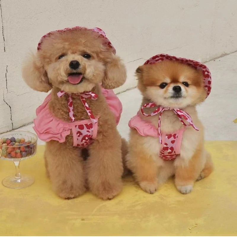 Summer Cute Puppy Dog Swimming Suit Hat Set for Small Dogs - PeticaDeals