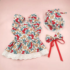 Summer Dress For Dog & Cat with Bow Tie & Hat - PeticaDeals