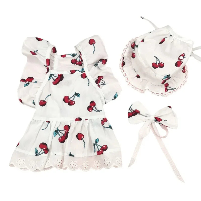 Summer Dress For Dog & Cat with Bow Tie & Hat - PeticaDeals