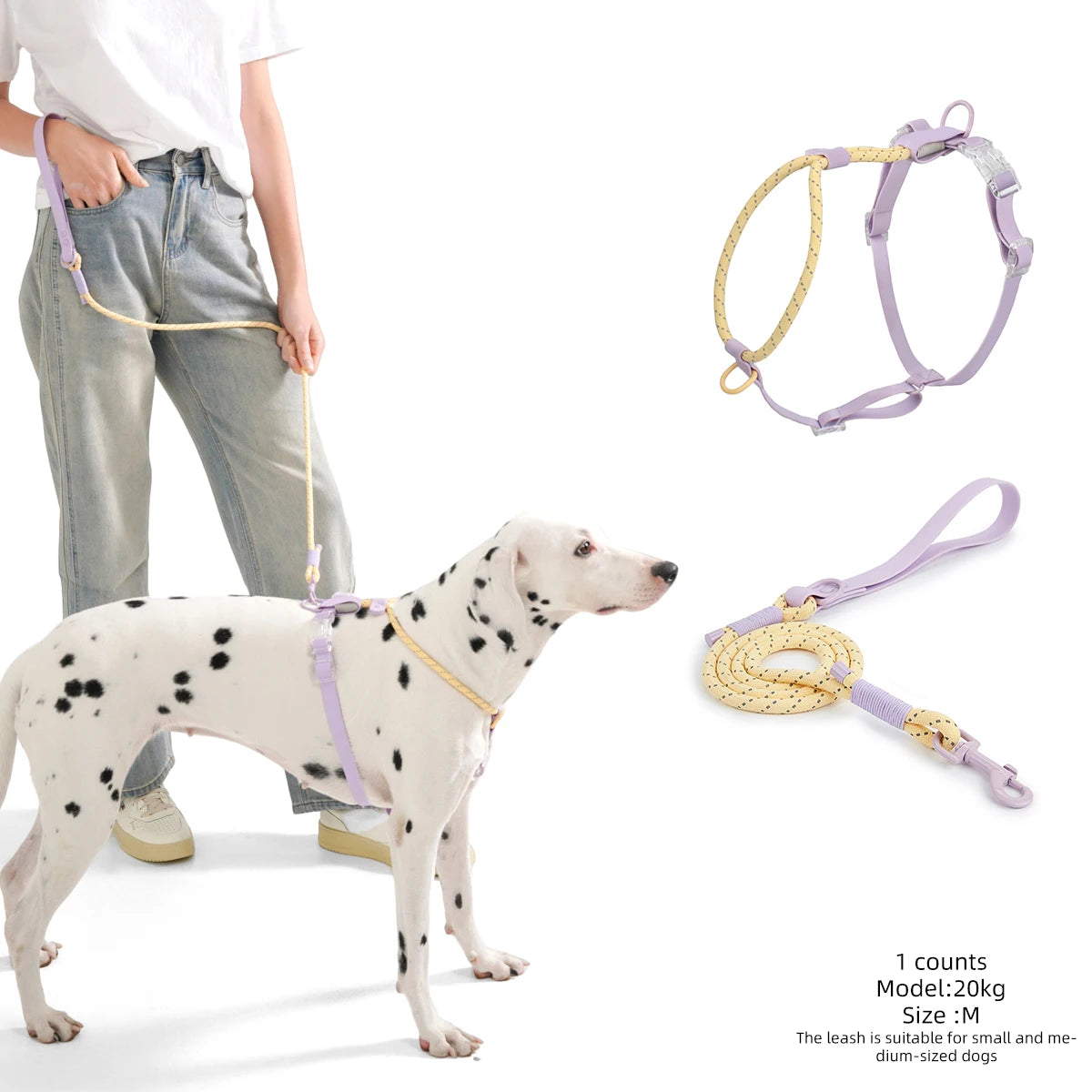 Summer cooling Pet Harness Leash Set For medium & Large dogs No Pull Nylon Adjustable - PeticaDeals