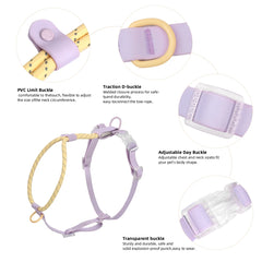 Summer cooling Pet Harness Leash Set For medium & Large dogs No Pull Nylon Adjustable - PeticaDeals
