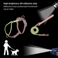 Summer cooling Pet Harness Leash Set For medium & Large dogs No Pull Nylon Adjustable - PeticaDeals