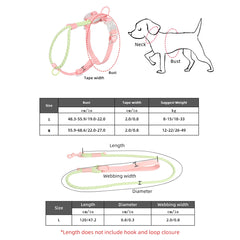 Summer cooling Pet Harness Leash Set For medium & Large dogs No Pull Nylon Adjustable - PeticaDeals