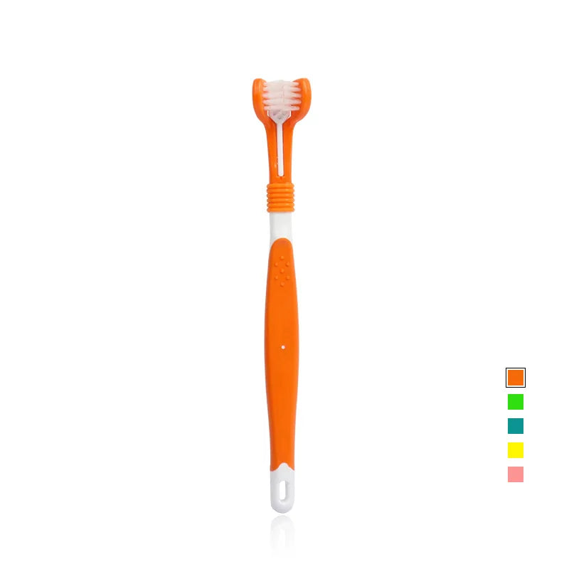 Three-Sided Pet Toothbrush Bad Breath Teeth Care Tool - PeticaDeals