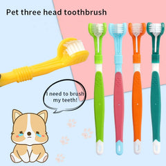 Three-Sided Pet Toothbrush Bad Breath Teeth Care Tool - PeticaDeals