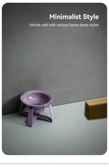 Tilted Ceramic Pet Bowl with Metal Stand – Elevated Design Non-Slip Easy to Clean - PeticaDeals