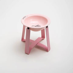Tilted Ceramic Pet Bowl with Metal Stand – Elevated Design Non-Slip Easy to Clean - PeticaDeals