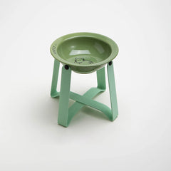 Tilted Ceramic Pet Bowl with Metal Stand – Elevated Design Non-Slip Easy to Clean - PeticaDeals