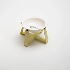 Tilted Ceramic Pet Bowl with Metal Stand – Elevated Design Non-Slip Easy to Clean - PeticaDeals