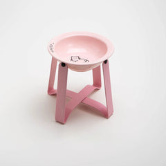 Tilted Ceramic Pet Bowl with Metal Stand – Elevated Design Non-Slip Easy to Clean - PeticaDeals