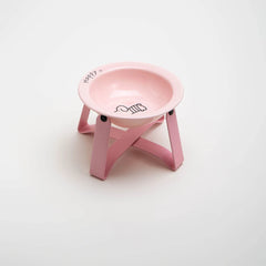 Tilted Ceramic Pet Bowl with Metal Stand – Elevated Design Non-Slip Easy to Clean - PeticaDeals