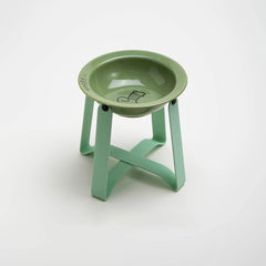Tilted Ceramic Pet Bowl with Metal Stand – Elevated Design Non-Slip Easy to Clean - PeticaDeals