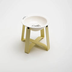 Tilted Ceramic Pet Bowl with Metal Stand – Elevated Design Non-Slip Easy to Clean - PeticaDeals