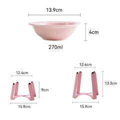 Tilted Ceramic Pet Bowl with Metal Stand – Elevated Design Non-Slip Easy to Clean - PeticaDeals