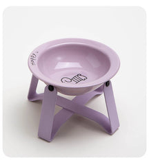 Tilted Ceramic Pet Bowl with Metal Stand – Elevated Design Non-Slip Easy to Clean - PeticaDeals