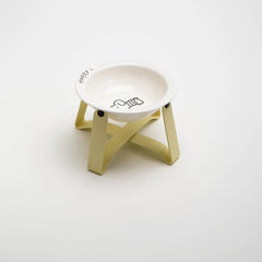 Tilted Ceramic Pet Bowl with Metal Stand – Elevated Design Non-Slip Easy to Clean - PeticaDeals