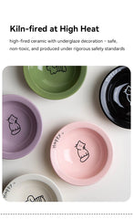 Tilted Ceramic Pet Bowl with Metal Stand – Elevated Design Non-Slip Easy to Clean - PeticaDeals