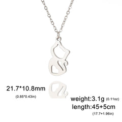 Tiny Love Cat Necklace Stainless Steel Jewelry Cute Heart Women's Chain - PeticaDeals