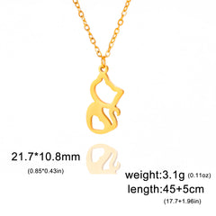 Tiny Love Cat Necklace Stainless Steel Jewelry Cute Heart Women's Chain - PeticaDeals