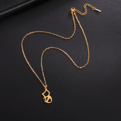 Tiny Love Cat Necklace Stainless Steel Jewelry Cute Heart Women's Chain - PeticaDeals