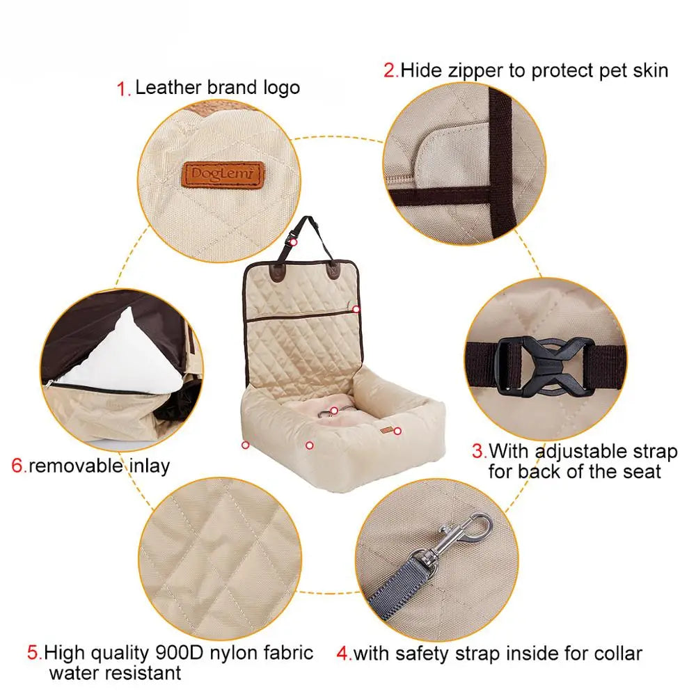 Travel Dog Car Seats for Small Medium Dogs Removable - PeticaDeals