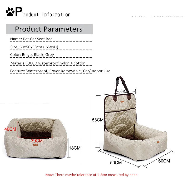 Travel Dog Car Seats for Small Medium Dogs Removable - PeticaDeals