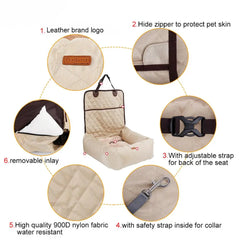 Travel Dog Car Seats for Small Medium Dogs Removable - PeticaDeals