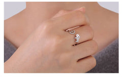 Trendy Cat Kitten Adjustable Rings Stainless Steel Animals Finger Rings for Women Jewelry - PeticaDeals