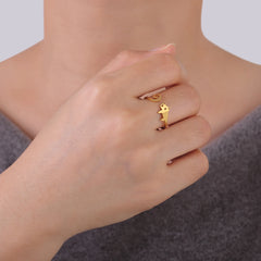 Trendy Cat Kitten Adjustable Rings Stainless Steel Animals Finger Rings for Women Jewelry - PeticaDeals