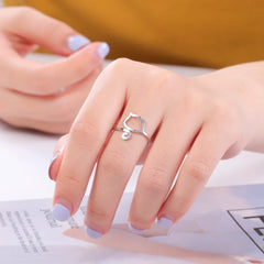 Trendy Cat Kitten Adjustable Rings Stainless Steel Animals Finger Rings for Women Jewelry - PeticaDeals