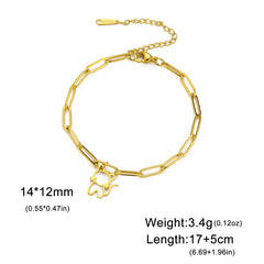 Trendy Cat Kitten Charm Bracelet for Women Stainless Steel Asymmetric Chain Bracelets - PeticaDeals