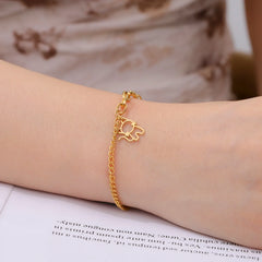 Trendy Cat Kitten Charm Bracelet for Women Stainless Steel Asymmetric Chain Bracelets - PeticaDeals