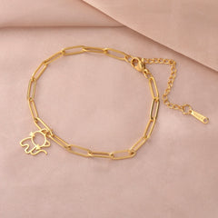 Trendy Cat Kitten Charm Bracelet for Women Stainless Steel Asymmetric Chain Bracelets - PeticaDeals