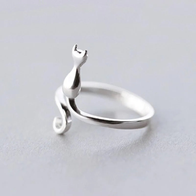 Trendy Cute Rings Silver Color for Women Adjustable - PeticaDeals