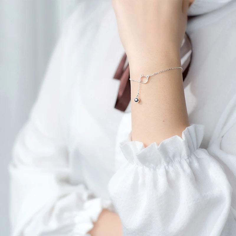 Trendy New Chain Link Cat Lucky Bell Bracelet Tiny Cute - PeticaDeals