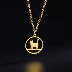 Walking Cat Kitten Necklace for Women Stainless Steel Pendant Necklaces - PeticaDeals