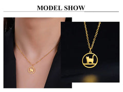 Walking Cat Kitten Necklace for Women Stainless Steel Pendant Necklaces - PeticaDeals