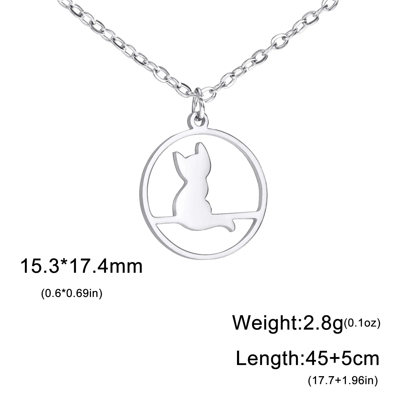 Walking Cat Kitten Necklace for Women Stainless Steel Pendant Necklaces - PeticaDeals
