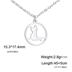 Walking Cat Kitten Necklace for Women Stainless Steel Pendant Necklaces - PeticaDeals
