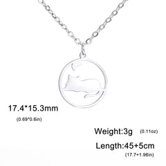 Walking Cat Kitten Necklace for Women Stainless Steel Pendant Necklaces - PeticaDeals